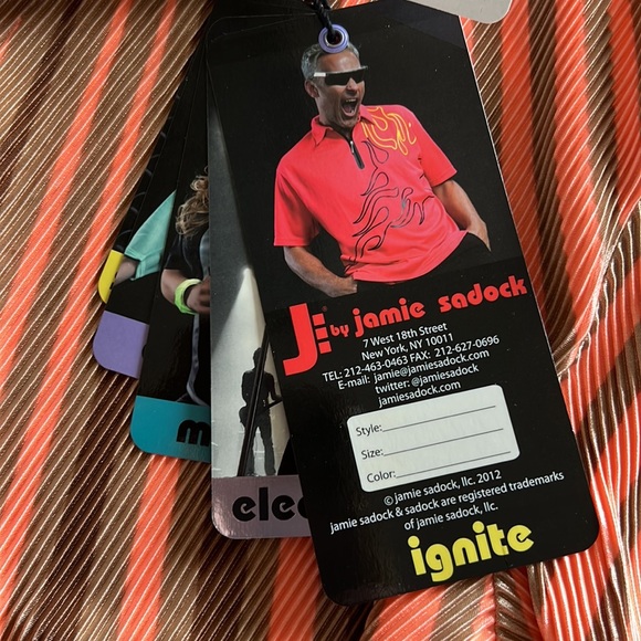 Jamie Sadock Golf Shirt Short Sleeve 1/4 Zipper Multi Color Geometric Print M - Picture 5 of 7